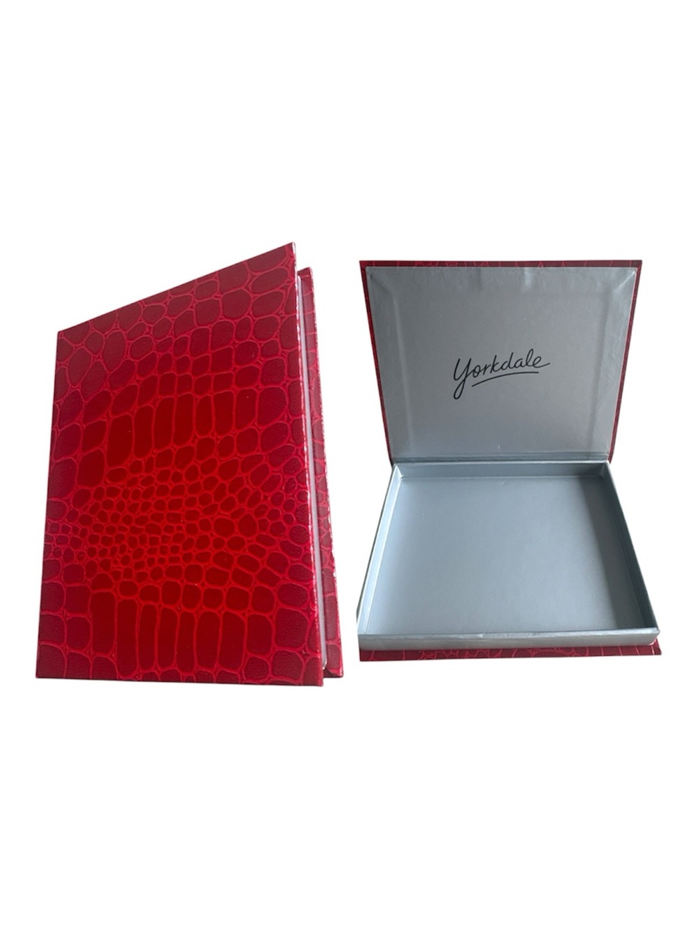 Empty Yorkdale Mall Red Croc Embossed Luxury Gift Box